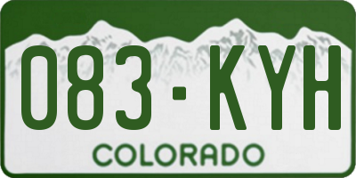 CO license plate 083KYH