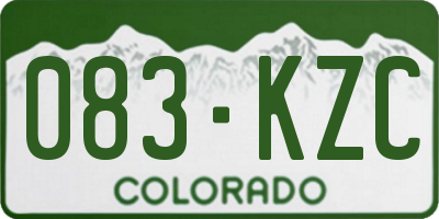 CO license plate 083KZC