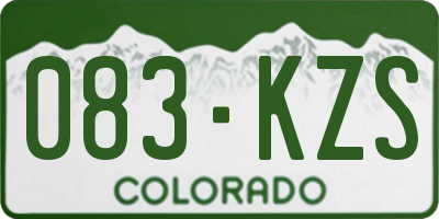 CO license plate 083KZS