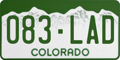 CO license plate 083LAD