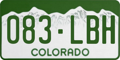CO license plate 083LBH