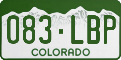 CO license plate 083LBP