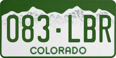 CO license plate 083LBR