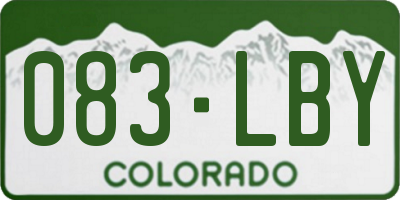 CO license plate 083LBY