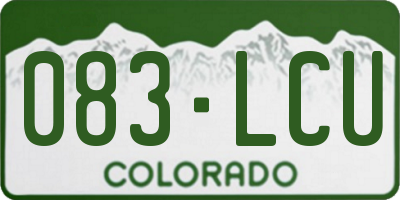 CO license plate 083LCU