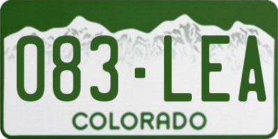 CO license plate 083LEA