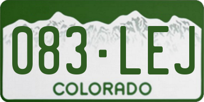 CO license plate 083LEJ