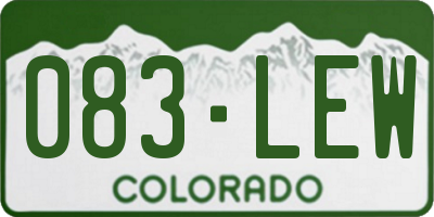 CO license plate 083LEW