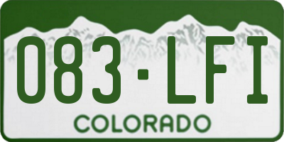 CO license plate 083LFI