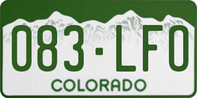 CO license plate 083LFO