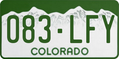 CO license plate 083LFY
