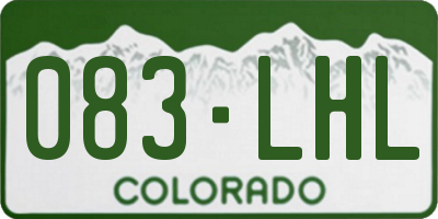 CO license plate 083LHL