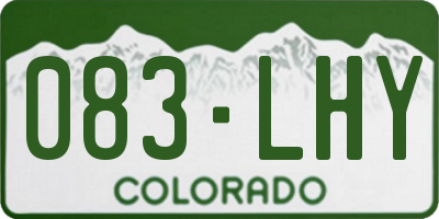 CO license plate 083LHY