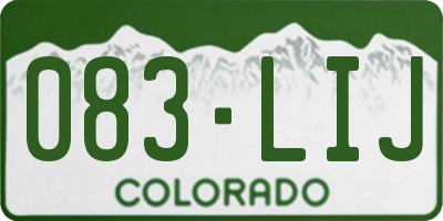 CO license plate 083LIJ