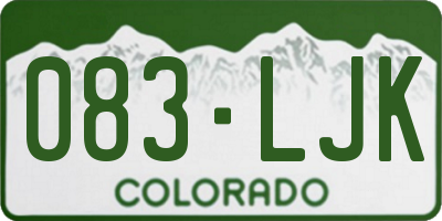 CO license plate 083LJK
