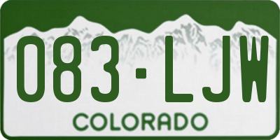 CO license plate 083LJW