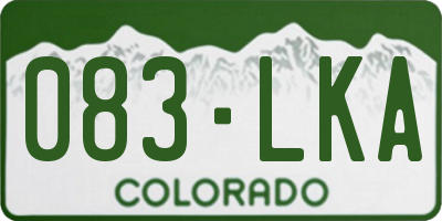 CO license plate 083LKA