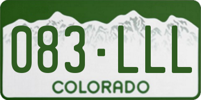 CO license plate 083LLL