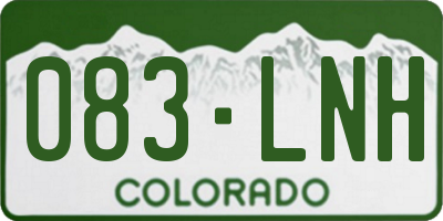 CO license plate 083LNH