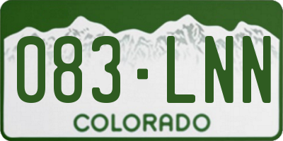CO license plate 083LNN