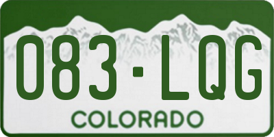 CO license plate 083LQG