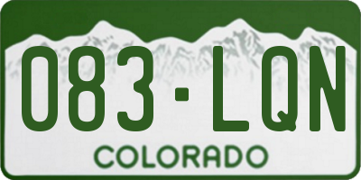 CO license plate 083LQN