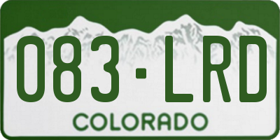CO license plate 083LRD