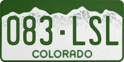 CO license plate 083LSL