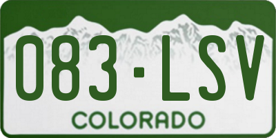 CO license plate 083LSV
