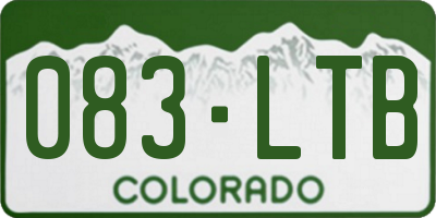 CO license plate 083LTB