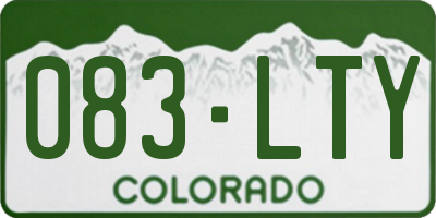 CO license plate 083LTY
