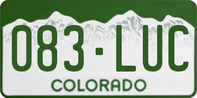 CO license plate 083LUC