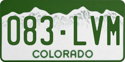 CO license plate 083LVM