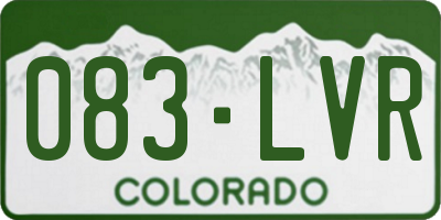 CO license plate 083LVR