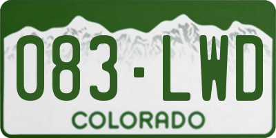 CO license plate 083LWD