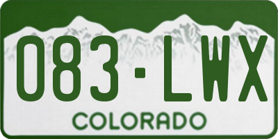 CO license plate 083LWX