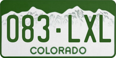 CO license plate 083LXL