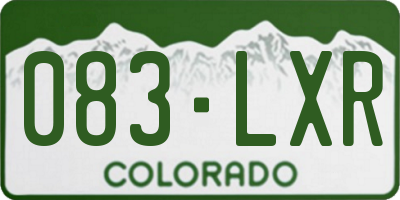 CO license plate 083LXR