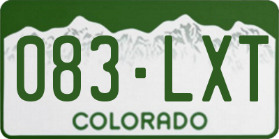 CO license plate 083LXT