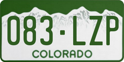 CO license plate 083LZP