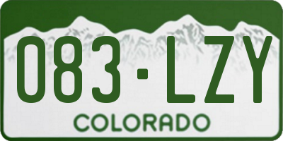 CO license plate 083LZY