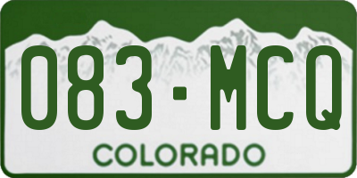 CO license plate 083MCQ