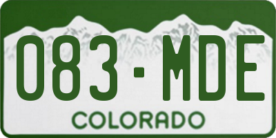 CO license plate 083MDE