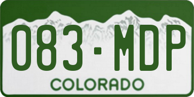 CO license plate 083MDP
