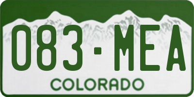 CO license plate 083MEA
