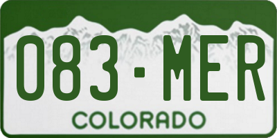 CO license plate 083MER