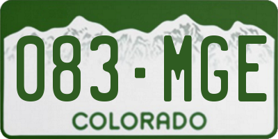 CO license plate 083MGE
