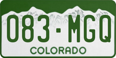 CO license plate 083MGQ