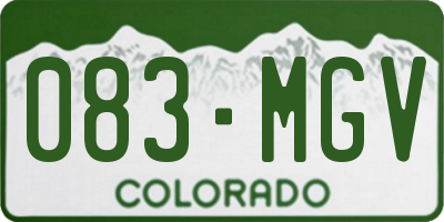 CO license plate 083MGV