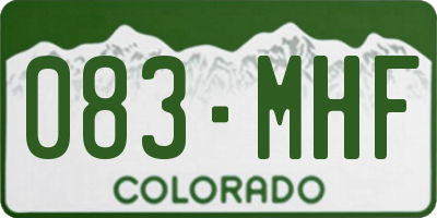 CO license plate 083MHF